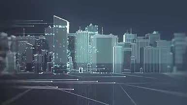 科技风城市穿梭科技感城市标志视频的预览图